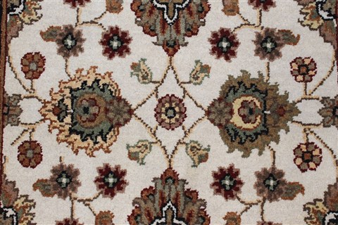 Agra Beige Runner Hand Knotted 26 X 140 Area Rug 250-23991 Image 6