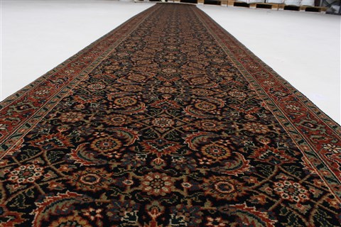 Herati Blue Runner Hand Knotted 27 X 200 Area Rug 250-23992 Image 1