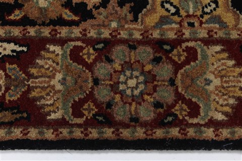Agra Black Runner Hand Knotted 27 X 182 Area Rug 250-23993 Image 2