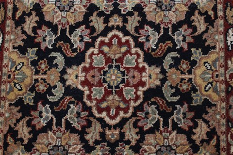 Agra Black Runner Hand Knotted 27 X 182 Area Rug 250-23993 Image 3