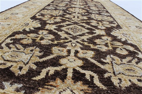 Pishavar Brown Runner Hand Knotted 27 X 1710 Area Rug 250-23998 Image 2