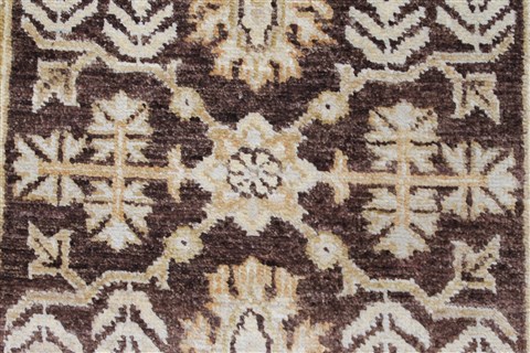 Pishavar Brown Runner Hand Knotted 27 X 1710 Area Rug 250-23998 Image 4