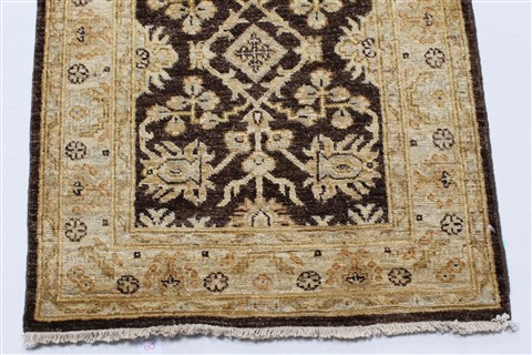 Pishavar Brown Runner Hand Knotted 27 X 1710 Area Rug 250-23998 Image 5