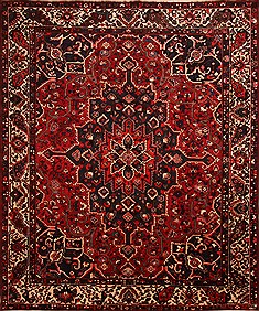 Bakhtiar Red Hand Knotted 10'10" X 12'11"  Area Rug 100-24002