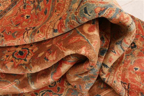 Sarouk Yellow Hand Knotted 1010 X 1210 Area Rug 100-24003 Image 2