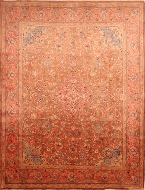 Sarouk Yellow Hand Knotted 1010 X 1210 Area Rug 100-24003 Image 0