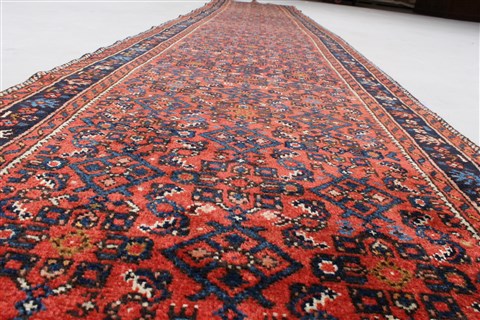 Hamedan Red Runner Hand Knotted 211 X 162 Area Rug 250-24011 Image 1