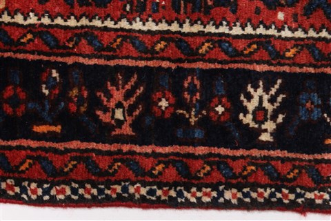 Hamedan Red Runner Hand Knotted 211 X 162 Area Rug 250-24011 Image 3