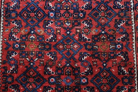 Hamedan Red Runner Hand Knotted 211 X 162 Area Rug 250-24011 Image 4