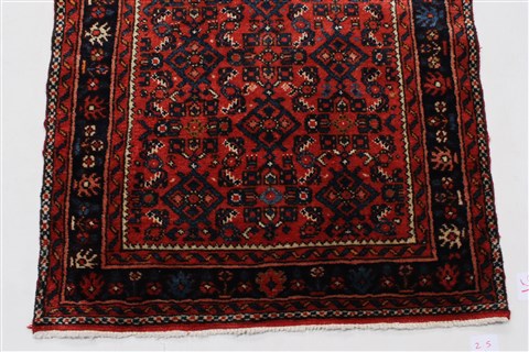 Hamedan Red Runner Hand Knotted 211 X 162 Area Rug 250-24011 Image 5