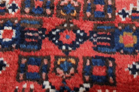 Hamedan Red Runner Hand Knotted 211 X 162 Area Rug 250-24011 Image 7