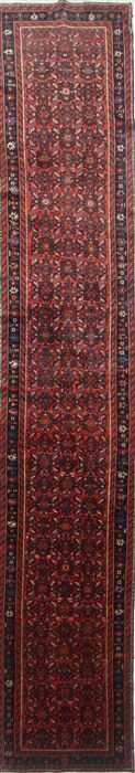 Hamedan Red Runner Hand Knotted 211 X 162 Area Rug 250-24011 Image 0