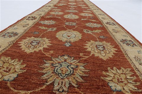 Ziegler Brown Runner Hand Knotted 26 X 198 Area Rug 250-24031 Image 2