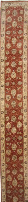 Ziegler Brown Runner Hand Knotted 26 X 198 Area Rug 250-24031 Image 0