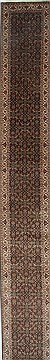 Herati Black Runner Hand Knotted 2'6" X 19'6"  Area Rug 250-24034