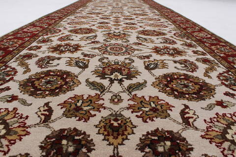 Jaipur Beige Runner Hand Knotted 40 X 1710  Area Rug 250-24040 Image 4