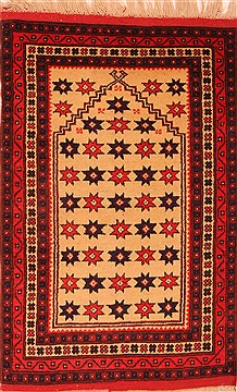 Turkish vintage Beige Rectangle 3x4 ft Wool Carpet 24045