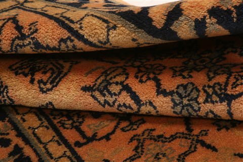 Sino-Persian Orange Hand Knotted 26 X 45  Area Rug 253-24048 Image 4