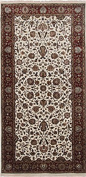 Jaipur White Runner Hand Knotted 5'1" X 10'1"  Area Rug 250-24051