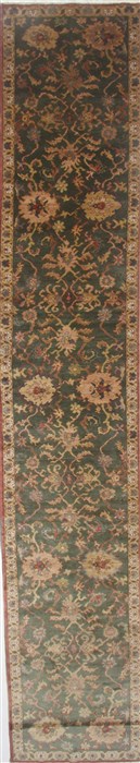 Chobi Green Runner Hand Knotted 210 X 161 Area Rug 250-24056 Image 0