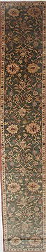 Egyptian Chobi Green Runner 16 to 20 ft Wool Carpet 24056