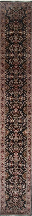 Sarouk Black Runner Hand Knotted 25 X 1511 Area Rug 250-24061 Image 0