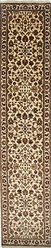 Kashan Beige Runner Hand Knotted 3'6" X 16'10"  Area Rug 250-24062