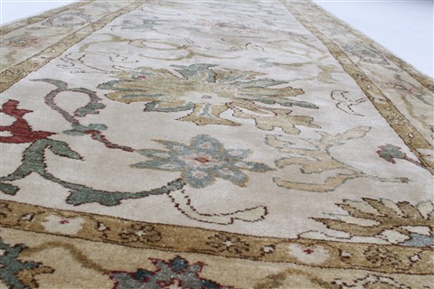 Chobi Beige Runner Hand Knotted 310 X 106 Area Rug 250-24064 Image 1