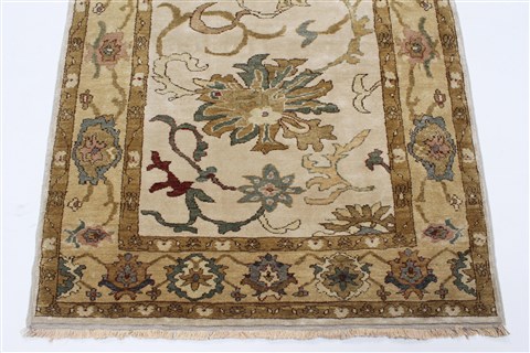 Chobi Beige Runner Hand Knotted 310 X 106 Area Rug 250-24064 Image 4