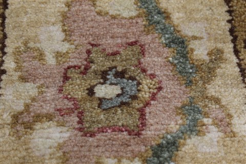 Chobi Beige Runner Hand Knotted 310 X 106 Area Rug 250-24064 Image 8