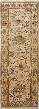 Egyptian Chobi Beige Runner 10 to 12 ft Wool Carpet 24064