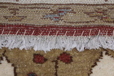 Chobi Beige Runner Hand Knotted 40 X 121  Area Rug 250-24088 Image 1