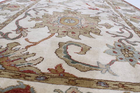 Chobi Beige Runner Hand Knotted 40 X 121  Area Rug 250-24088 Image 3