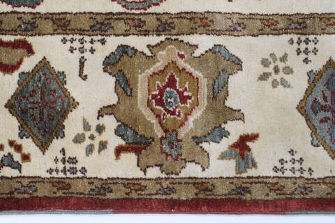 Chobi Beige Runner Hand Knotted 40 X 121  Area Rug 250-24088 Image 4