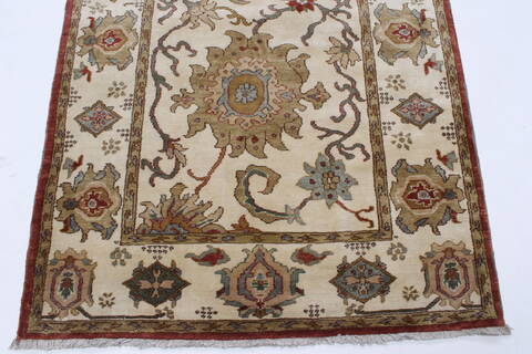 Chobi Beige Runner Hand Knotted 40 X 121  Area Rug 250-24088 Image 6