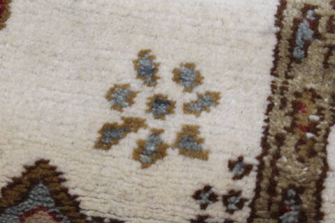 Chobi Beige Runner Hand Knotted 40 X 121  Area Rug 250-24088 Image 8
