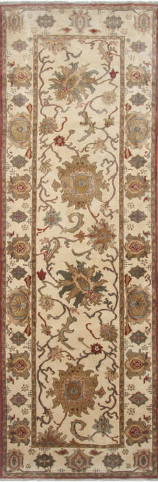 Chobi Beige Runner Hand Knotted 40 X 121  Area Rug 250-24088 Image 0