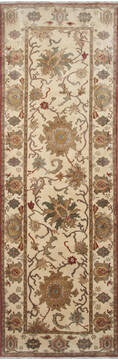Chobi Beige Runner Hand Knotted 4'0" X 12'1"  Area Rug 250-24088