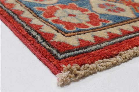 Kazak Red Runner Hand Knotted 211 X 184 Area Rug 250-24111 Image 6