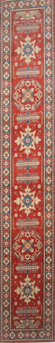 Kazak Red Runner Hand Knotted 211 X 184 Area Rug 250-24111 Image 0