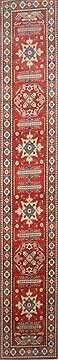 Kazak Red Runner Hand Knotted 2'11" X 18'4"  Area Rug 250-24111