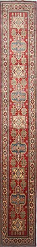 Pakistani Kazak Red Runner 16 to 20 ft Wool Carpet 24115