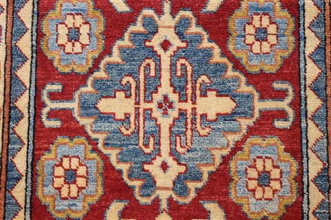 Kazak Red Runner Hand Knotted 29 X 193 Area Rug 250-24120 Image 3