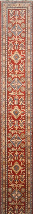 Kazak Red Runner Hand Knotted 210 X 190  Area Rug 250-24121 Image 0
