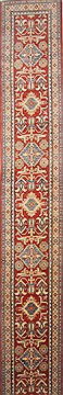Kazak Red Runner Hand Knotted 2'11" X 19'3"  Area Rug 250-24123