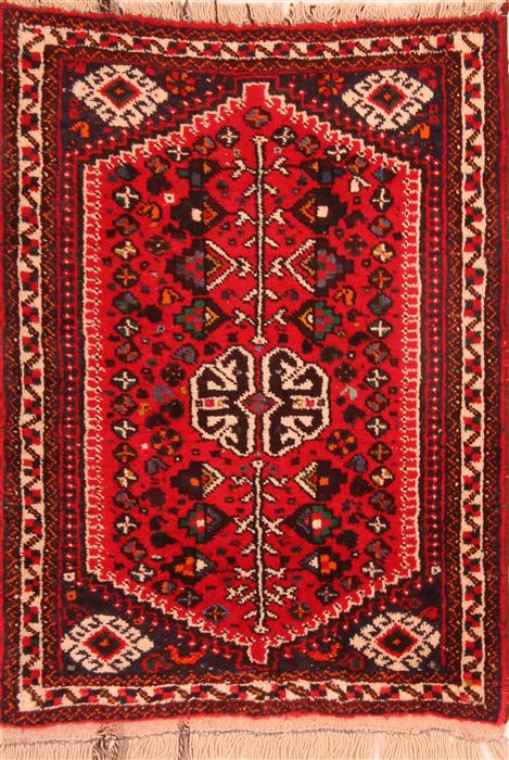 Shiraz Red Hand Knotted 27 X 37  Area Rug 253-24133 Image 0