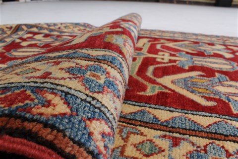 Kazak Red Runner Hand Knotted 211 X 194 Area Rug 250-24140 Image 11