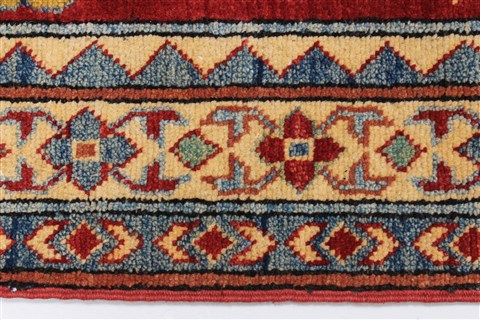 Kazak Red Runner Hand Knotted 211 X 194 Area Rug 250-24140 Image 15