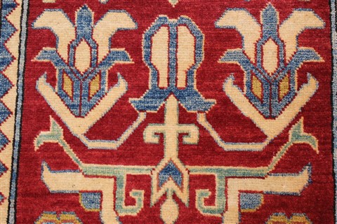 Kazak Red Runner Hand Knotted 211 X 194 Area Rug 250-24140 Image 16