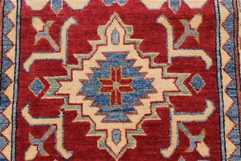 Kazak Red Runner Hand Knotted 211 X 194 Area Rug 250-24140 Image 18